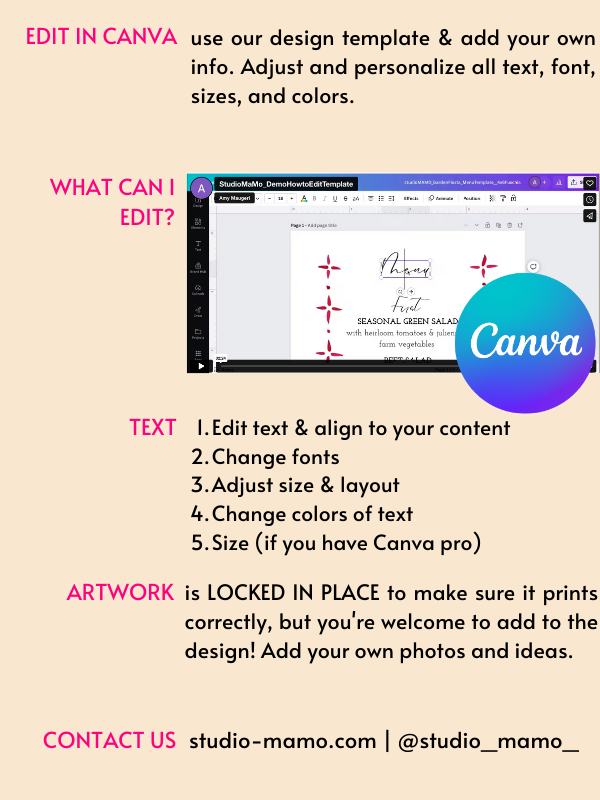 Menu Template | Pottery Border