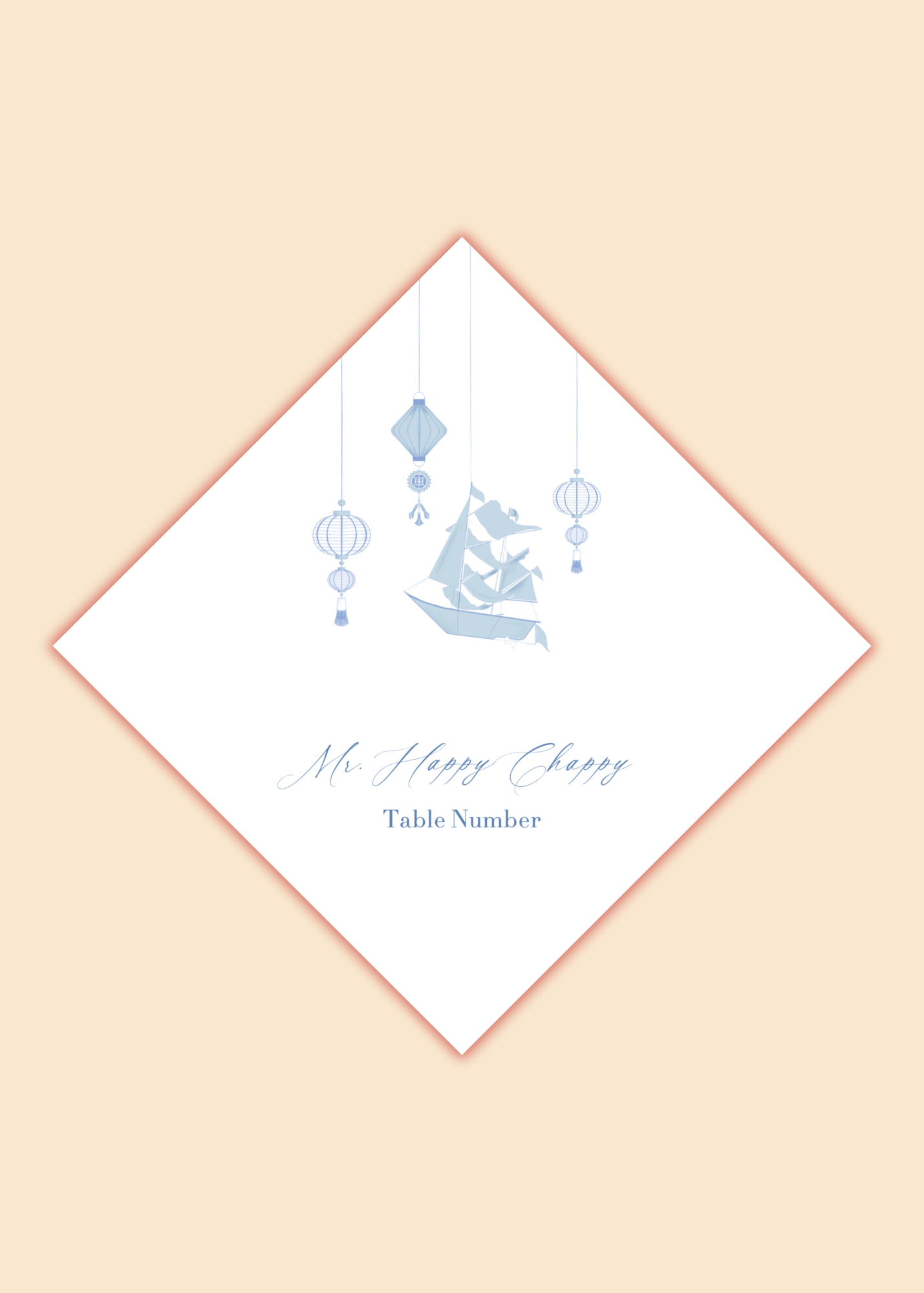 Diamond Escort Card Template | Blue Lanterns