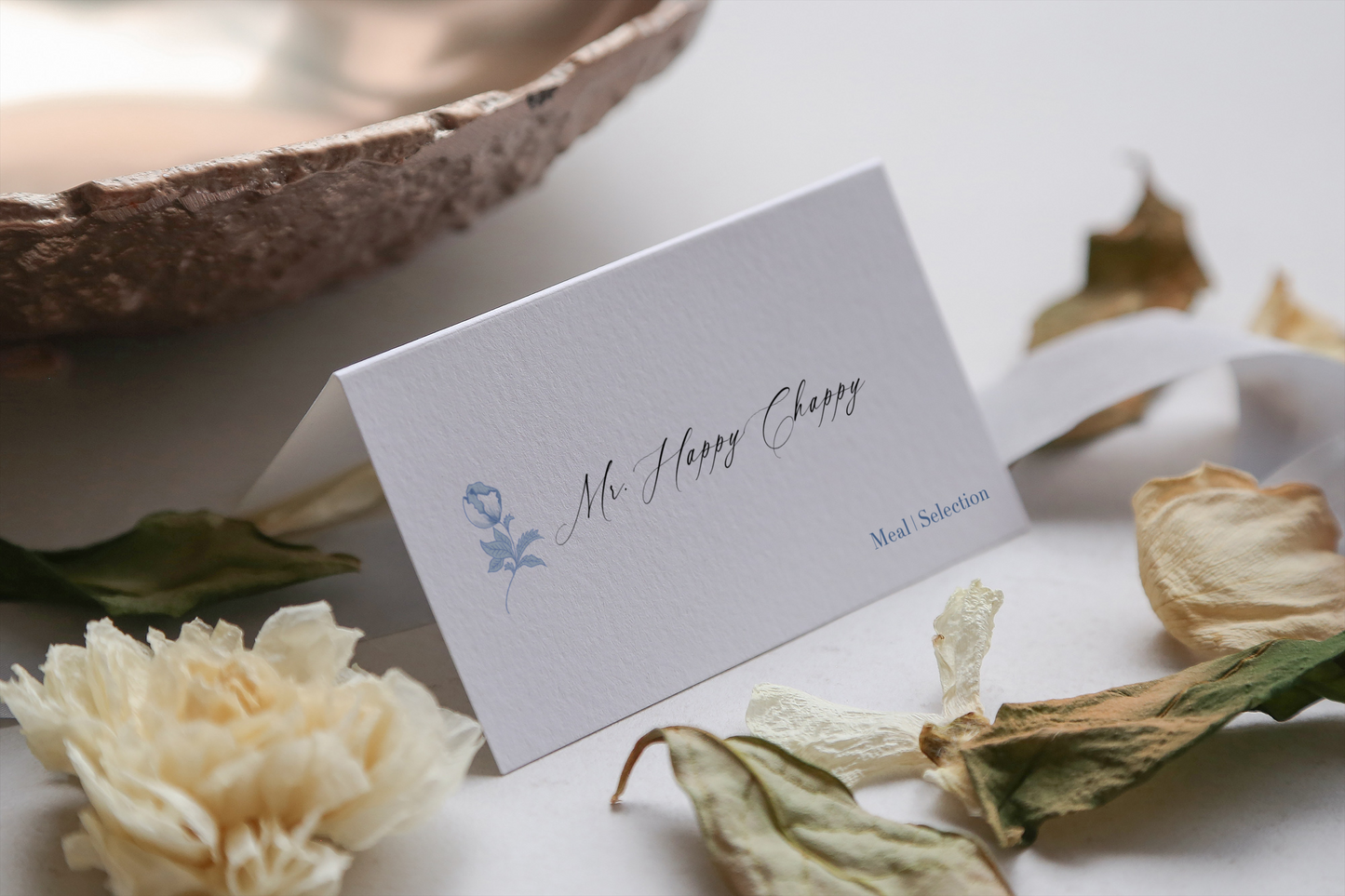 Place Card Template | Blue Toile