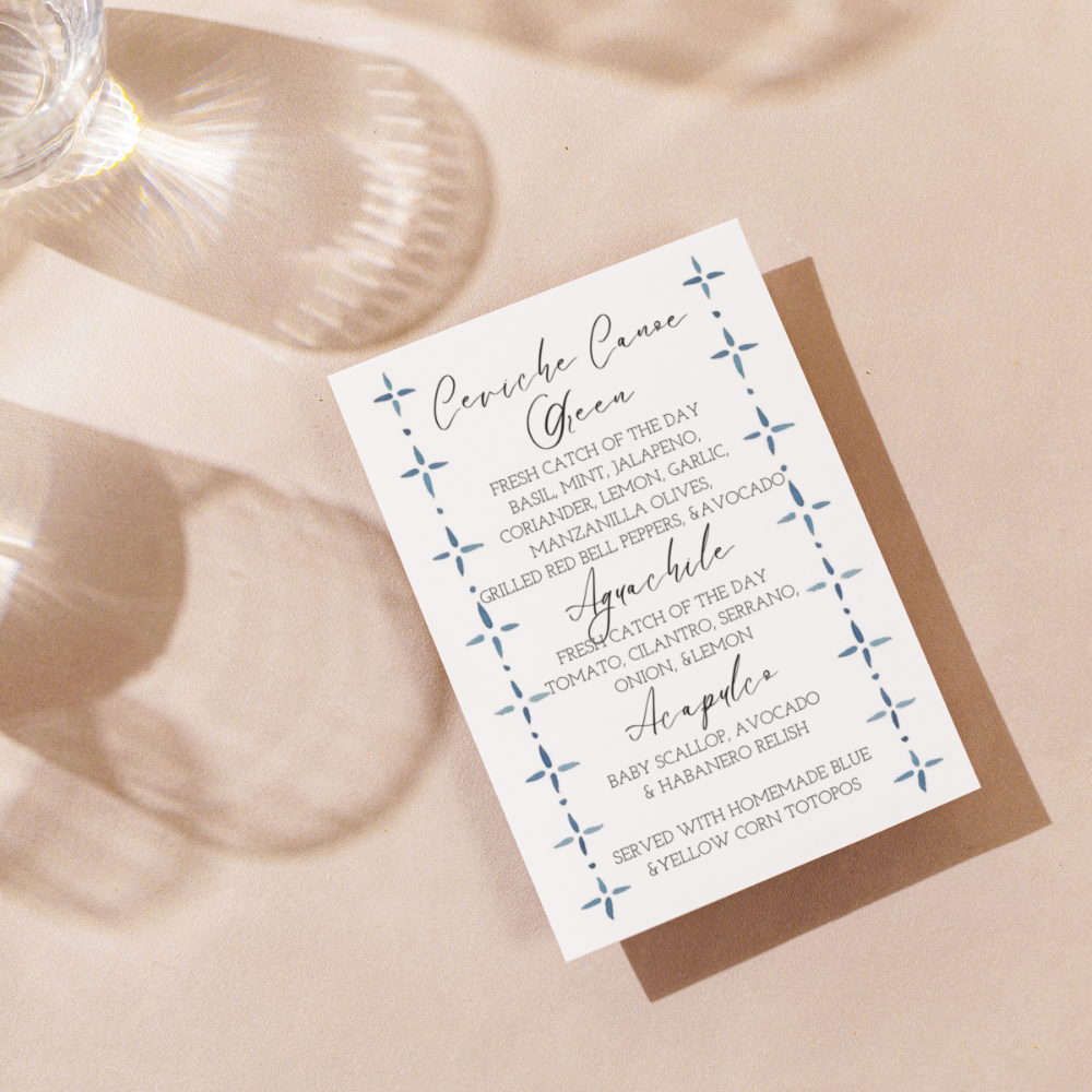 Menu Template | Pottery Border