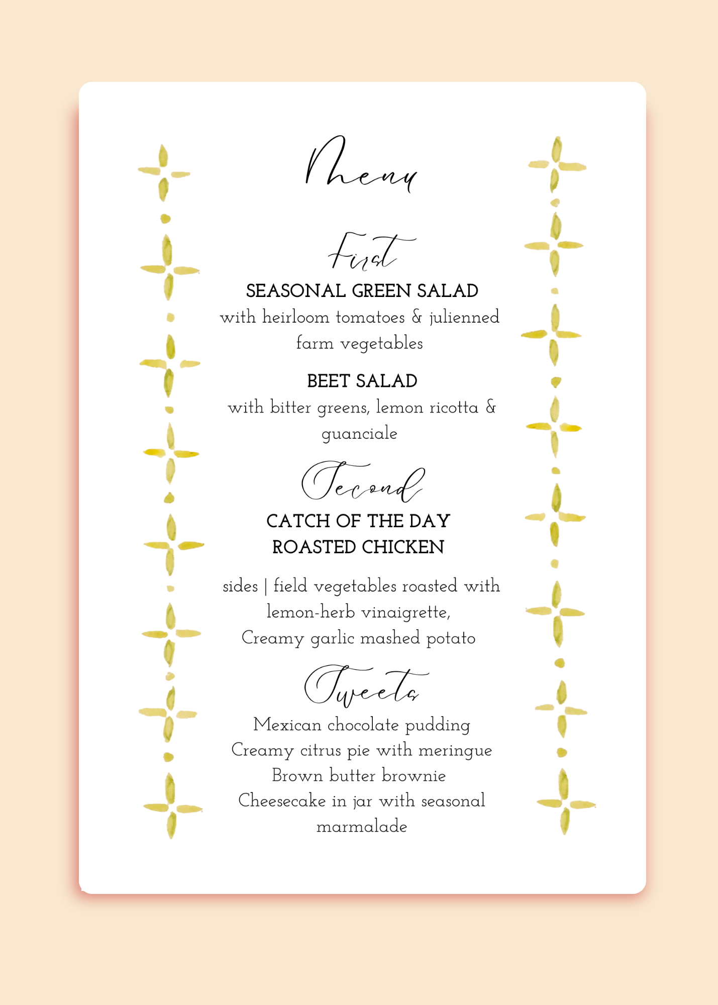 Menu Template | Pottery Border