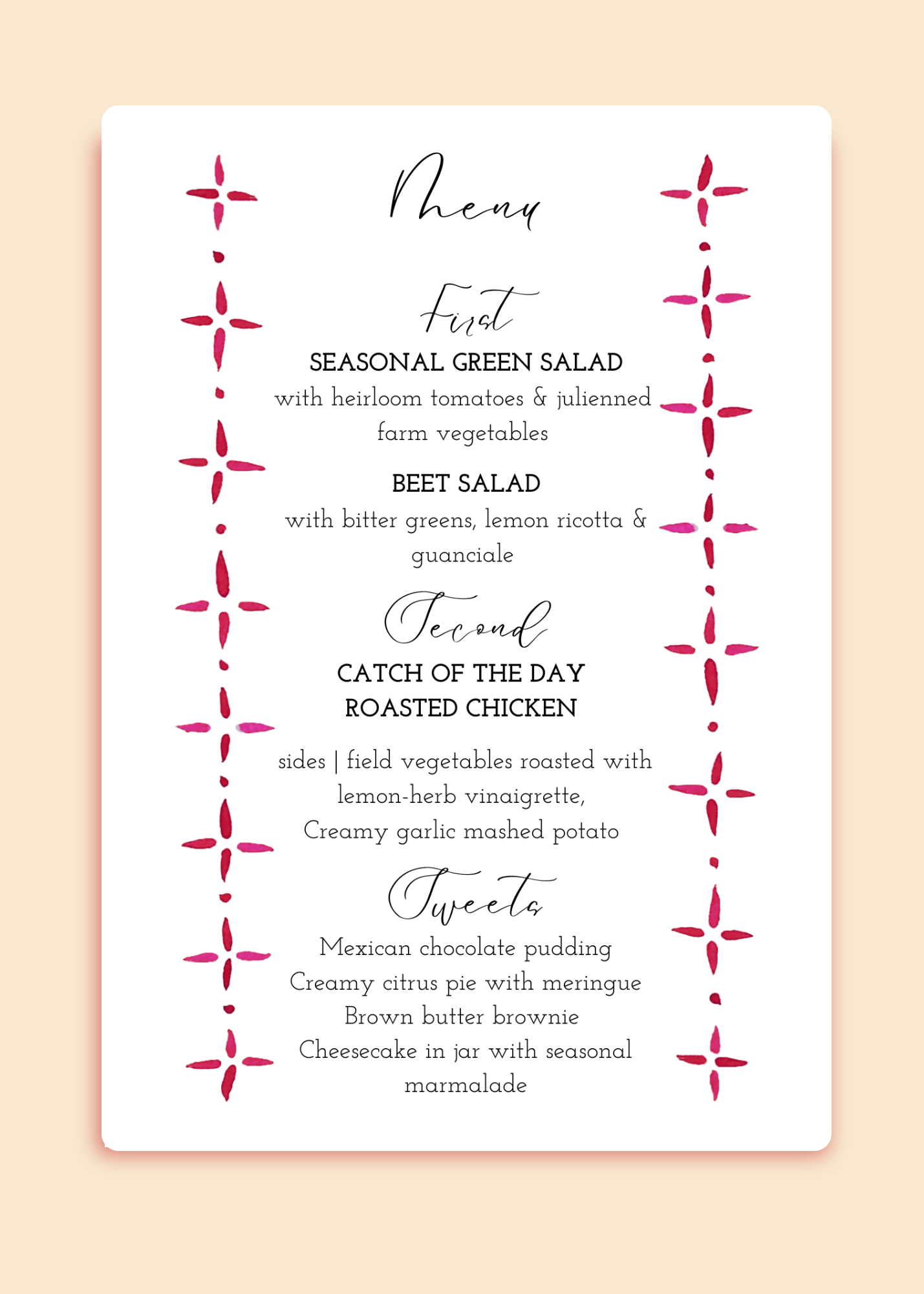 Menu Template | Pottery Border