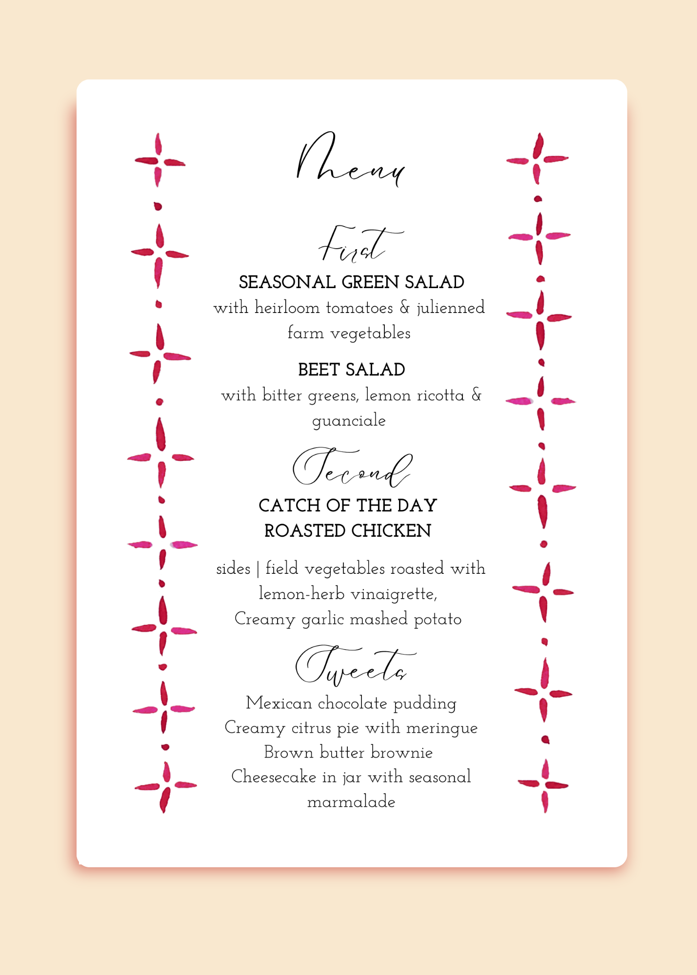 Menu Template | Pottery Border