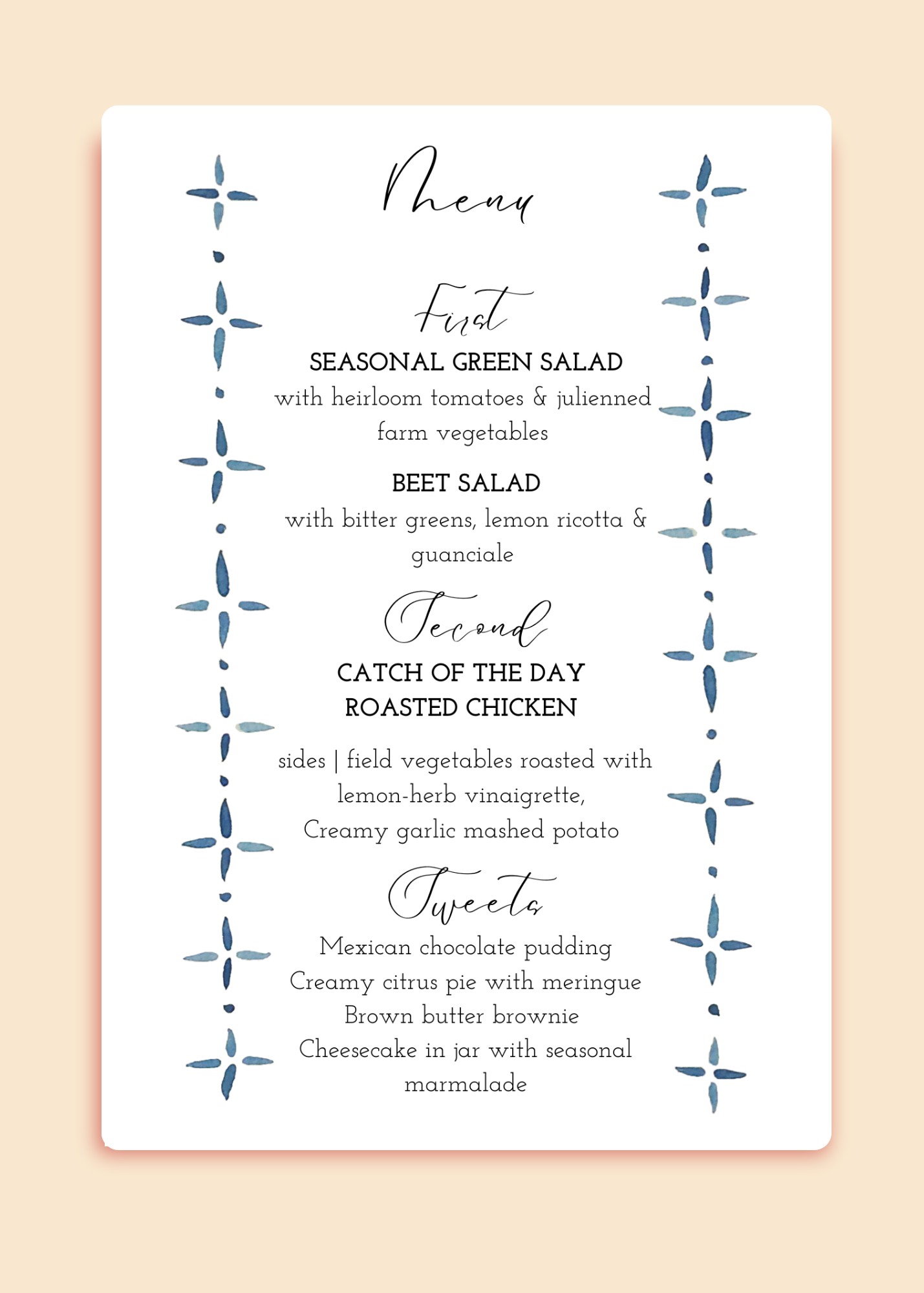 Menu Template | Pottery Border