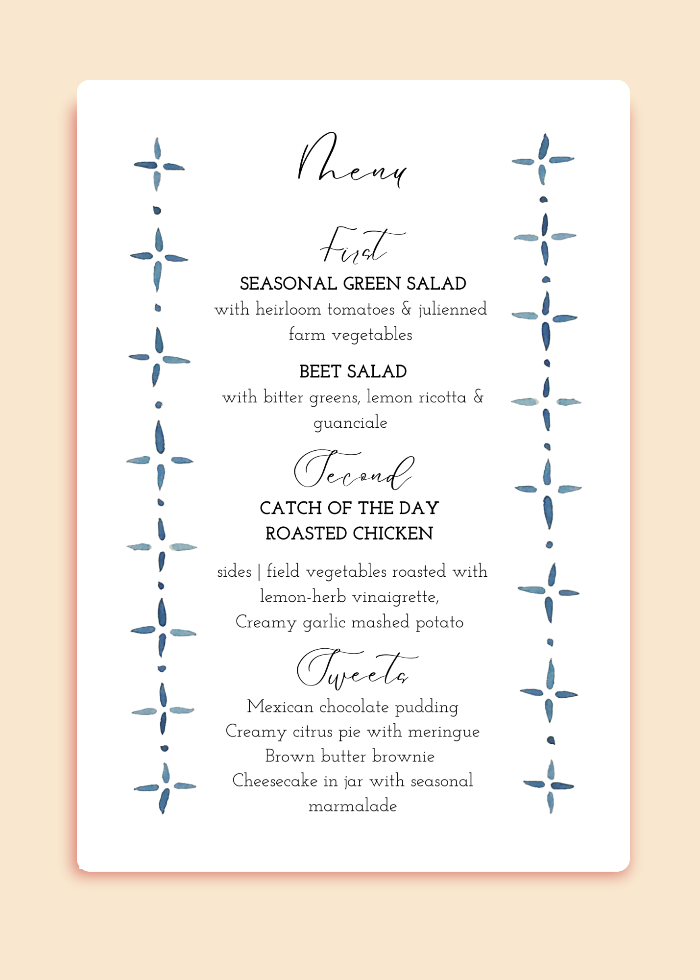 Menu Template | Pottery Border