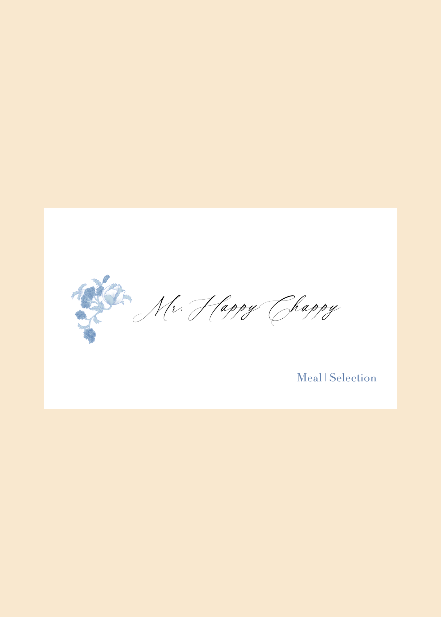 Place Card Template | Blue Toile