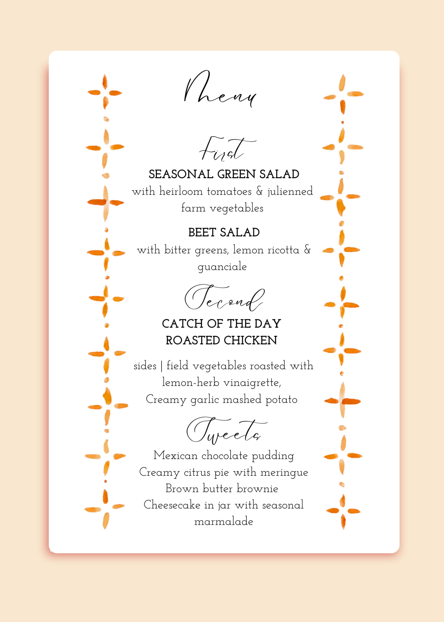 Menu Template | Pottery Border