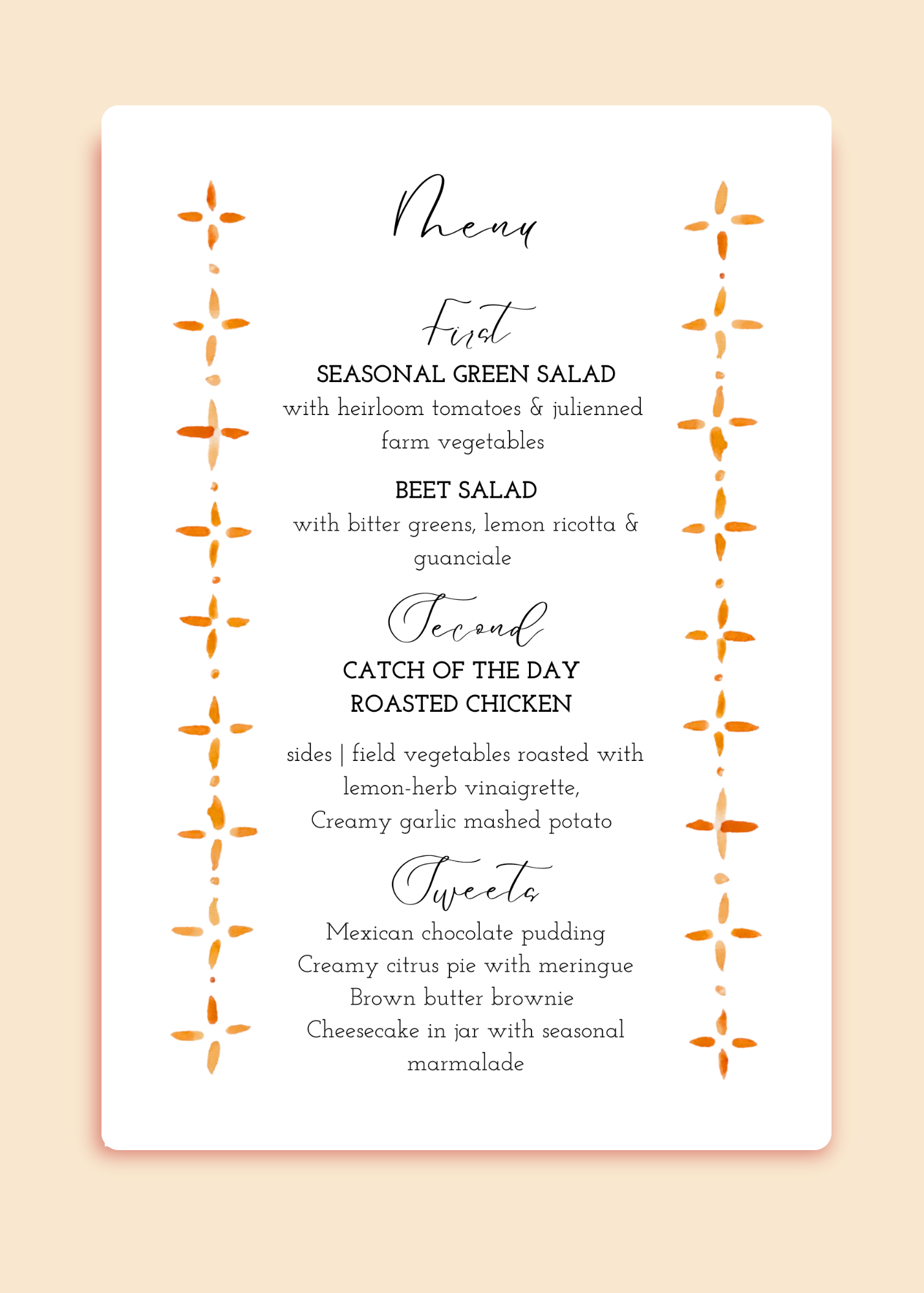 Menu Template | Pottery Border