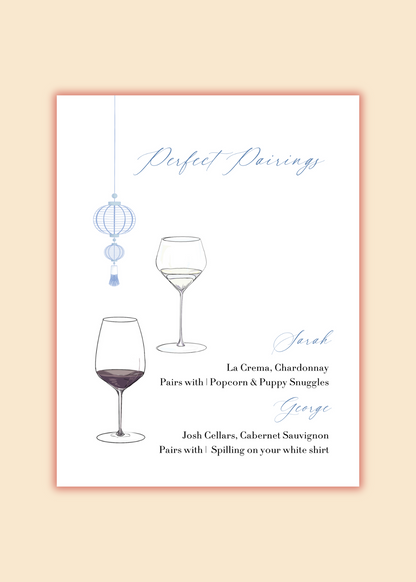 Signature Drink Poster | Perfect Pair Wine Glasses