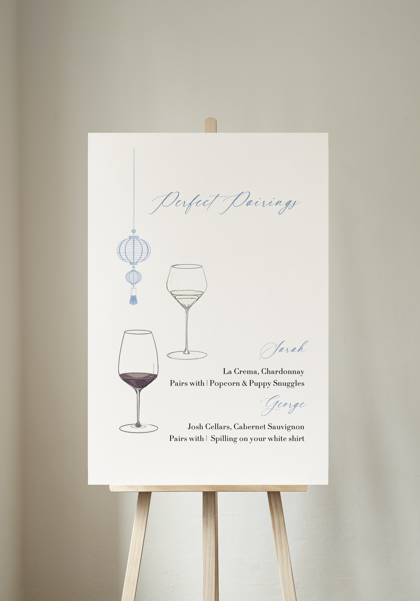 Signature Drink Poster | Perfect Pair Wine Glasses